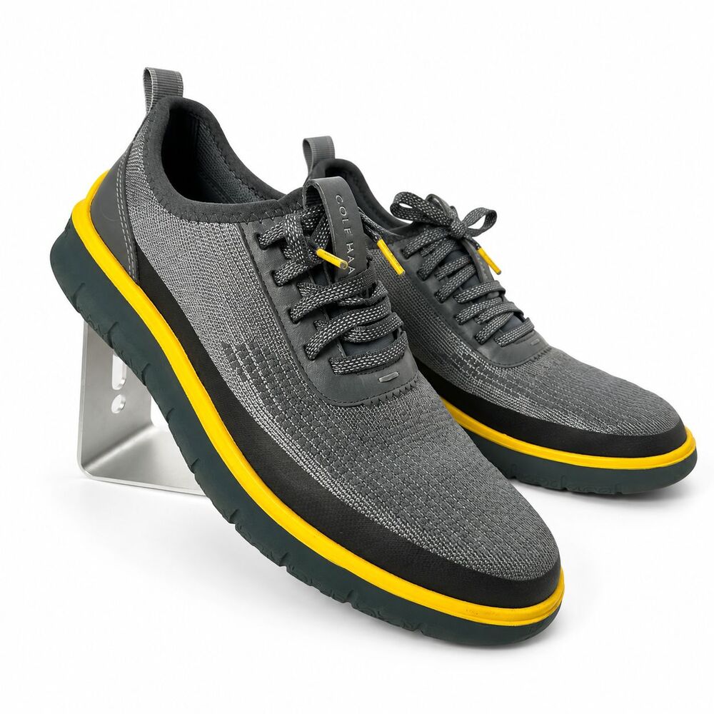 Cole Haan Generation Zerogrand Stitchlite Men's Sneakers Size 9 Gray Yellow EUC